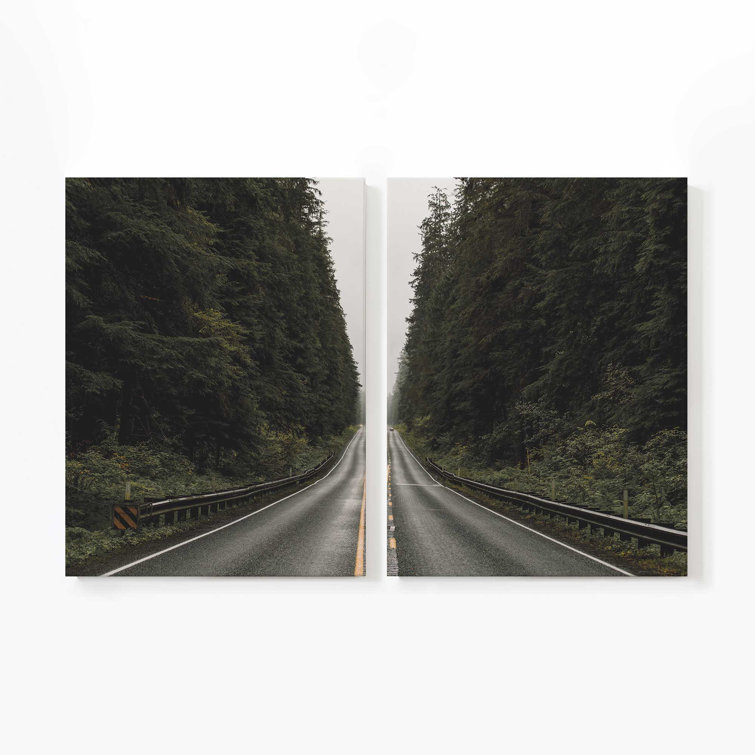 Frametolia Forest Road 2 Panel Split Large Canvas Print Wayfair